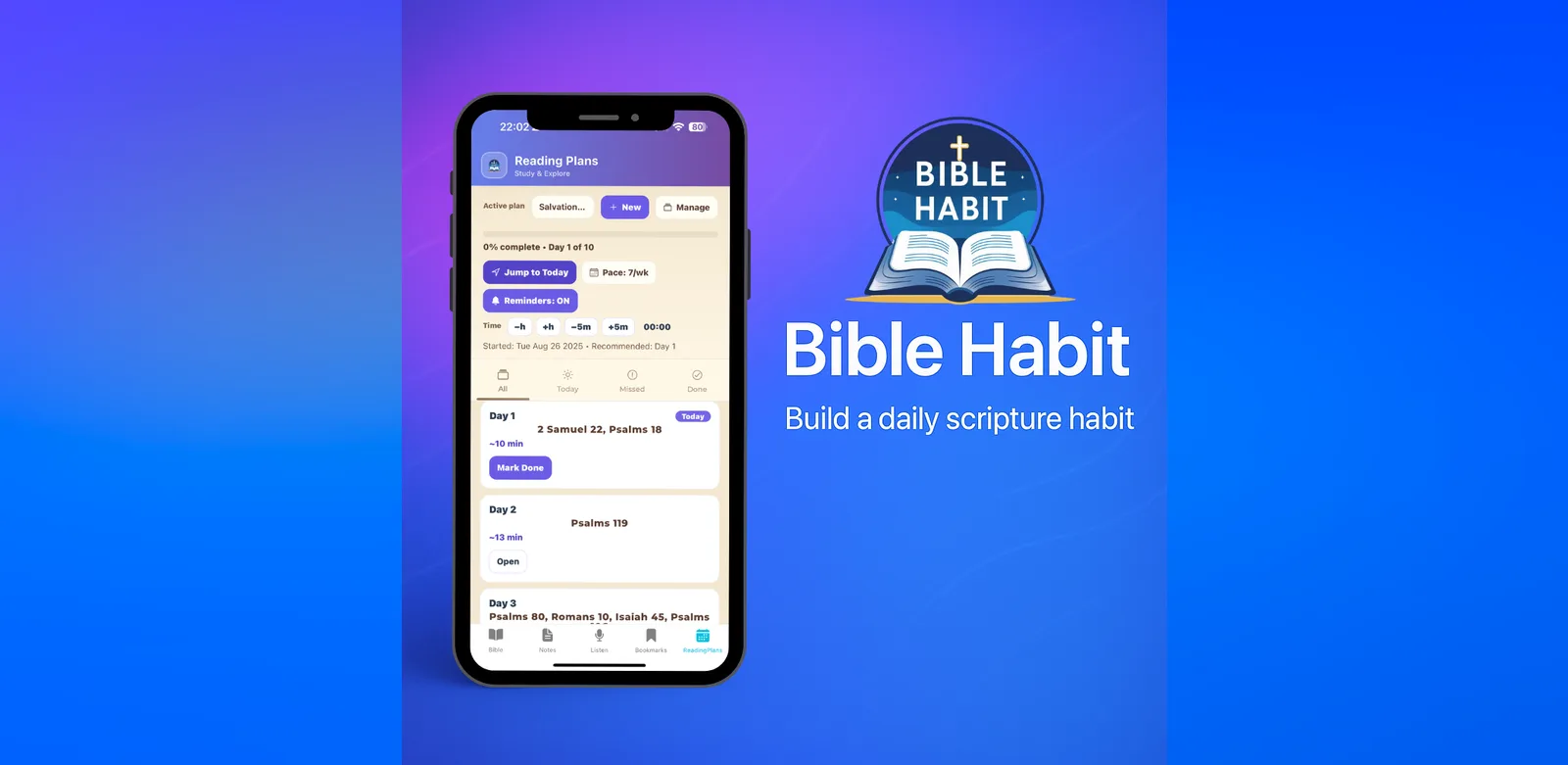 Bible Habit, faith & learning app by Tobistech