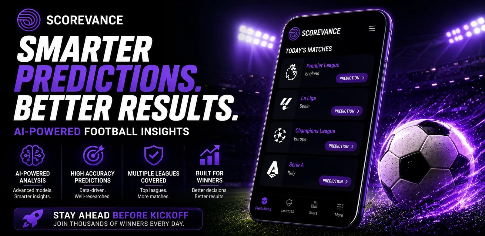 Scorevance, sports intelligence app by Tobistech